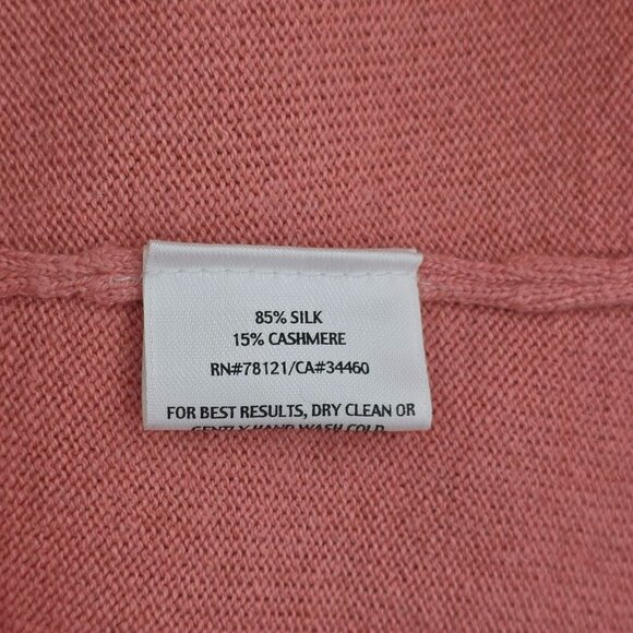 Eileen Fisher Drop Waist Sweater M Light Coral Silk Cashmere Drawstring Tunic - Picture 6 of 9